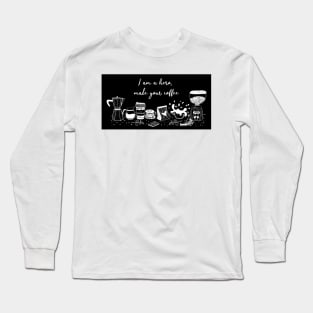 Barista Coffee lover sketch Long Sleeve T-Shirt